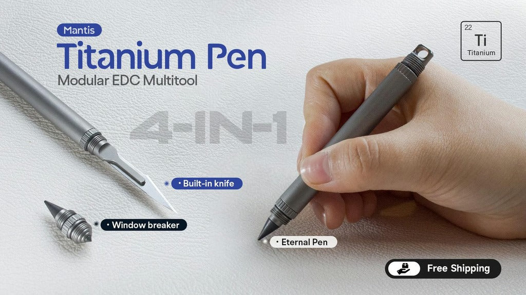 The Mantis Pen|Titanium 4-in-1 Multi-functional EDC Tool Pen