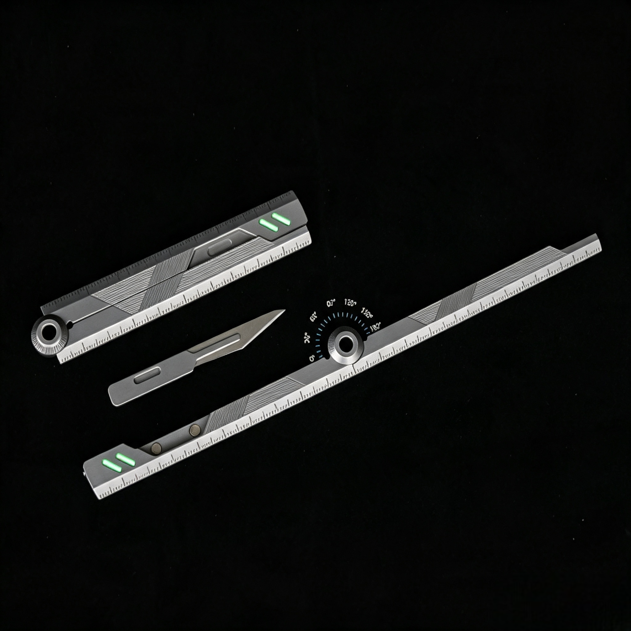 The Prule: Titanium Multifunctional EDC Foldable Ruler