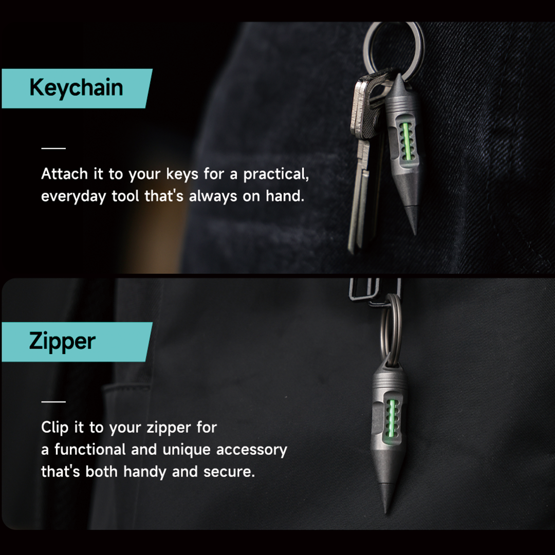 Wolf Fang 2.0- Titanium Keychain Lantern & Pen & Screwdriver