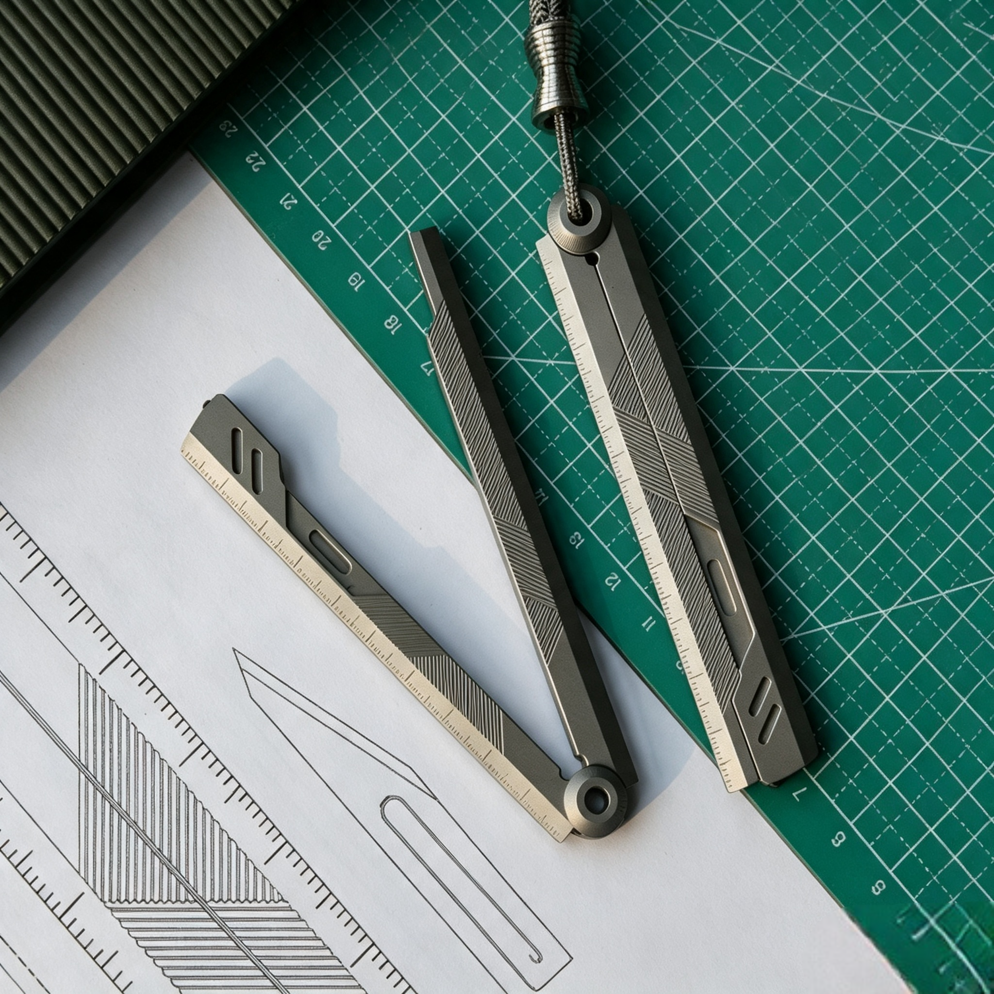 The Prule: Titanium Multifunctional EDC Foldable Ruler