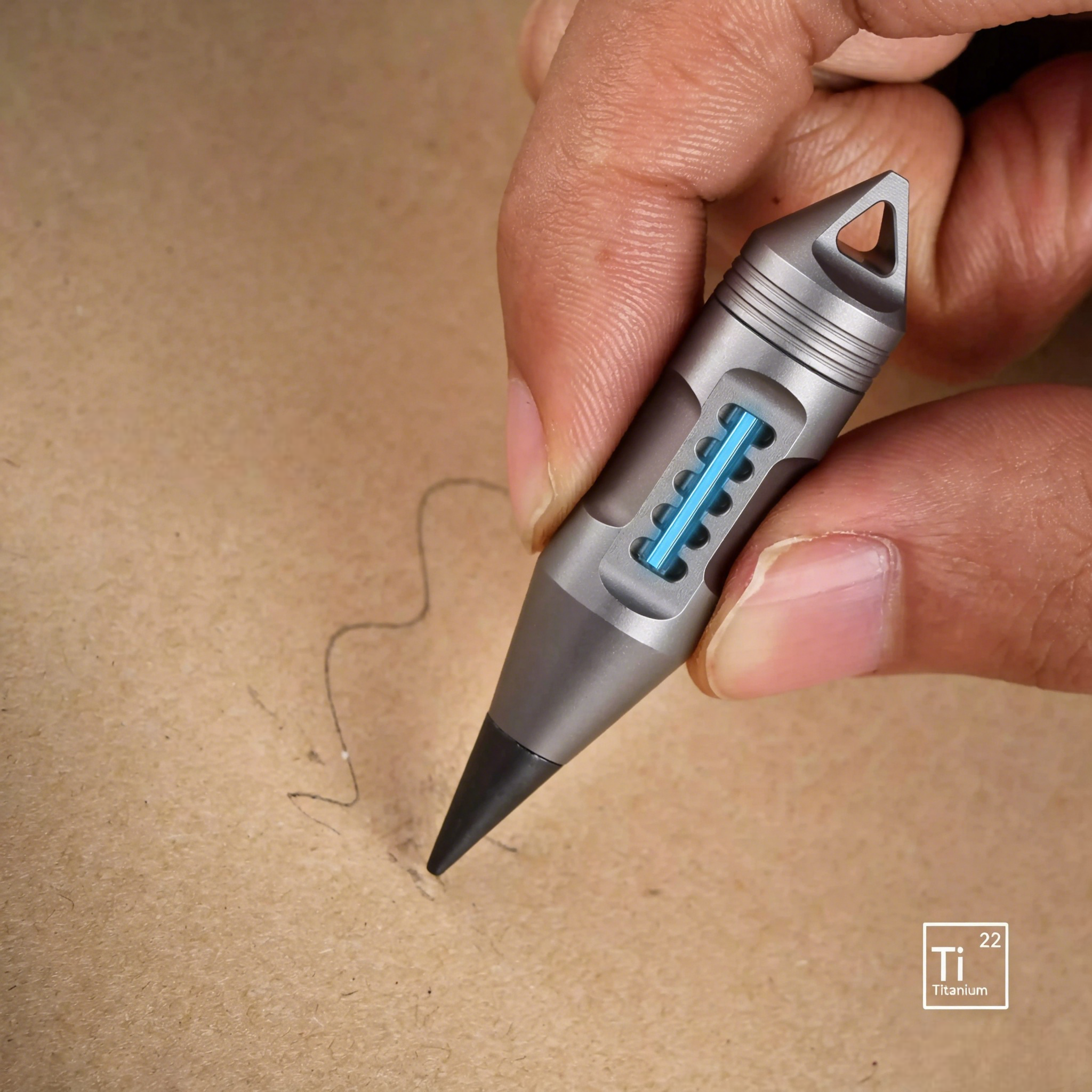 Wolf Fang 2.0- Titanium Keychain Lantern & Pen & Screwdriver