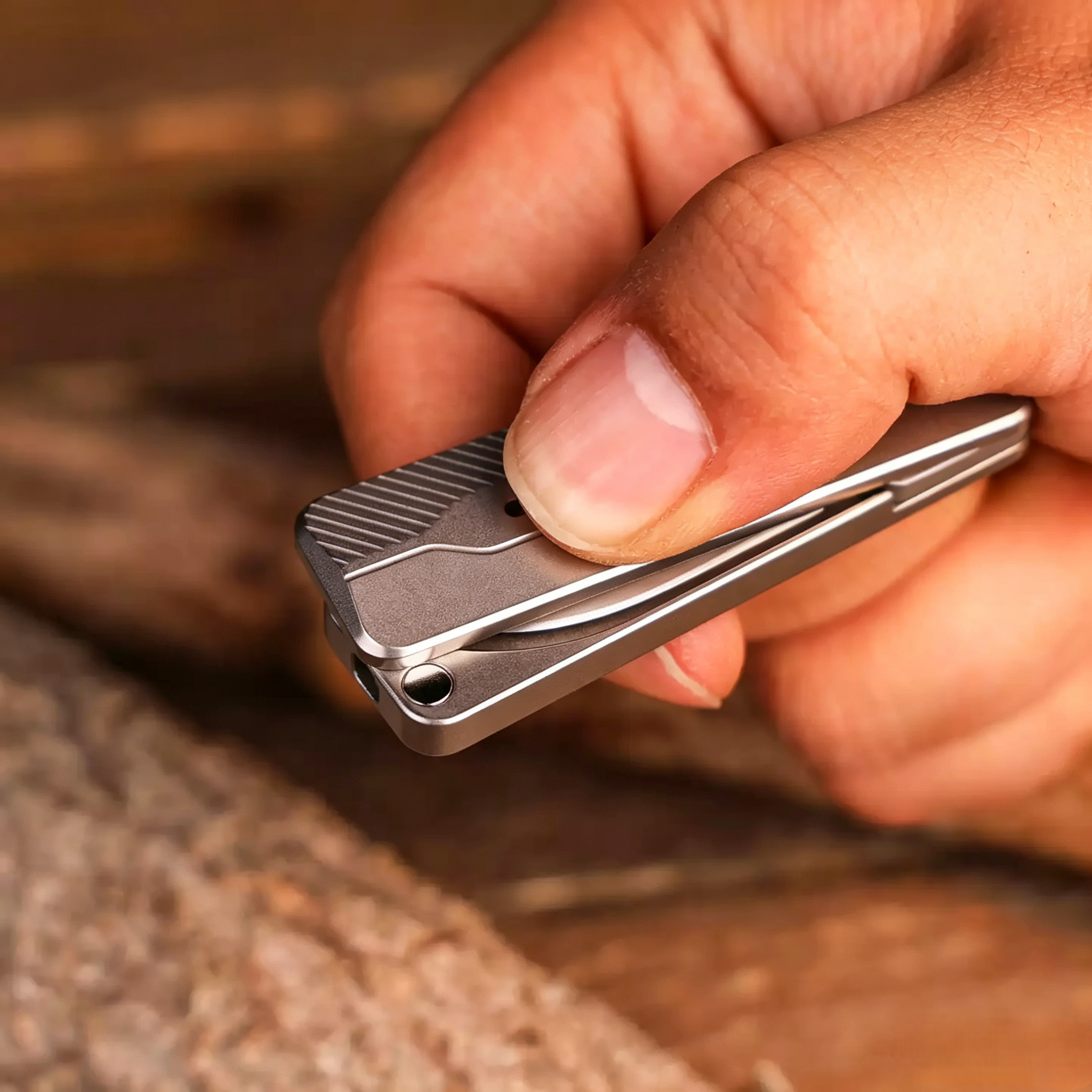 TiNova: Magnetic Titanium Mini EDC Knife & Fidget Tool